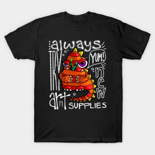 Try New Art Supply Creature Eats Crayon T-Shirt